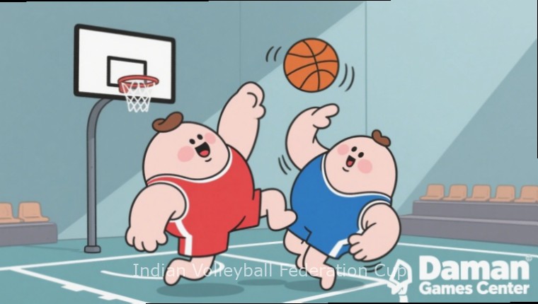 Indian Volleyball Federation Cup - Diwali Event Indian Volleyball Federation Cup Diwali event with illuminated court and firework effects